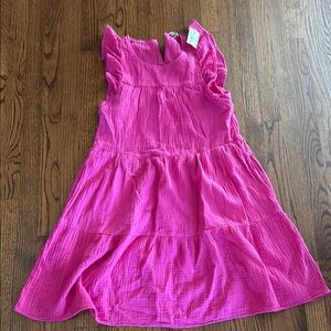 J. Crew Bright Pink Midi Dress
